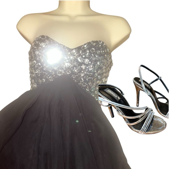 Strapless Sequin Black Dress - Picture 13 of 14